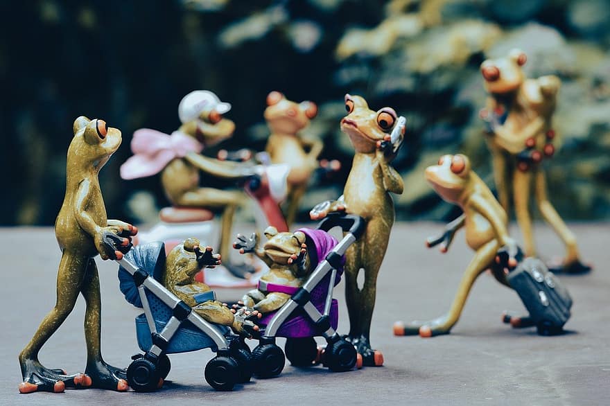 ếch nhái, cảnh đường phố, xe đẩy, đồ chơi, nhỏ, bức tượng nhỏ, bộ sưu tập, đàn ông, trang trí, nhựa dẻo, tầng lớp