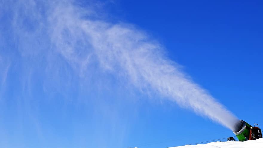 снігова гармата, зимові види спорту, кататись на лижах, зима, блакитний, літо, день, обладнання, води, чисте небо, спорт