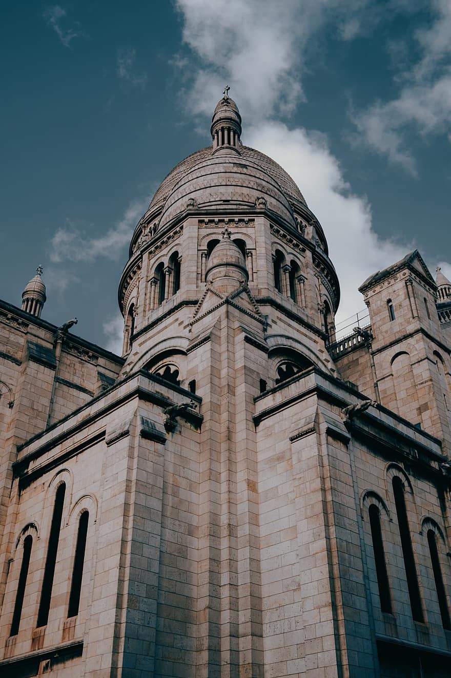 Sacré-Coeur, kirkko, arkkitehtuuri, basilika, rakennus, kupoli, vanha rakennus, historiallinen, Pariisi, Ranska, Eurooppa