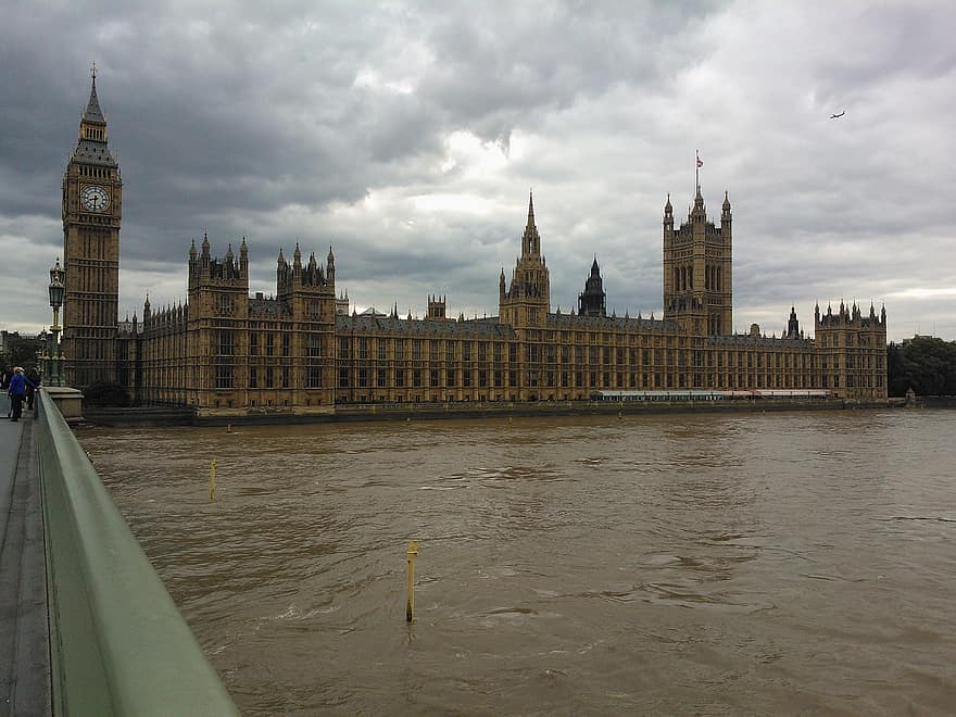 perjalanan, pariwisata, ben besar, London, Westminster, sungai Thames, uk