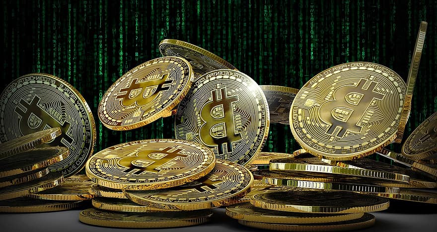 Bitcoin, монети, виртуален, валута, финанси, пари в брой, дигитален, cryptocurrency, пари, електронен, злато