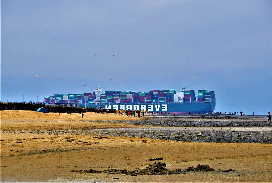 containerskip, frakteskip, Cuxhaven, Nord sjøen