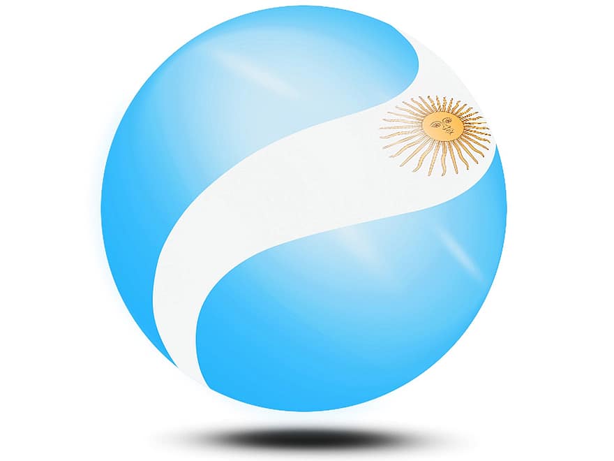 Dom, esfera, Sol de argentina, bandera, símbolo, país, nación, argentina