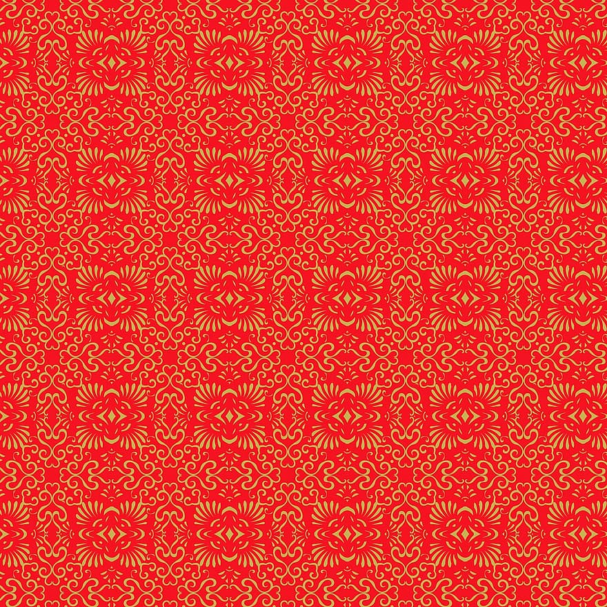 čínské pozadí, Červené, čínský vzor, 2020, letní, Digitální papíry, scrapbooking, červené a zlaté, zlato, Čína, asijský