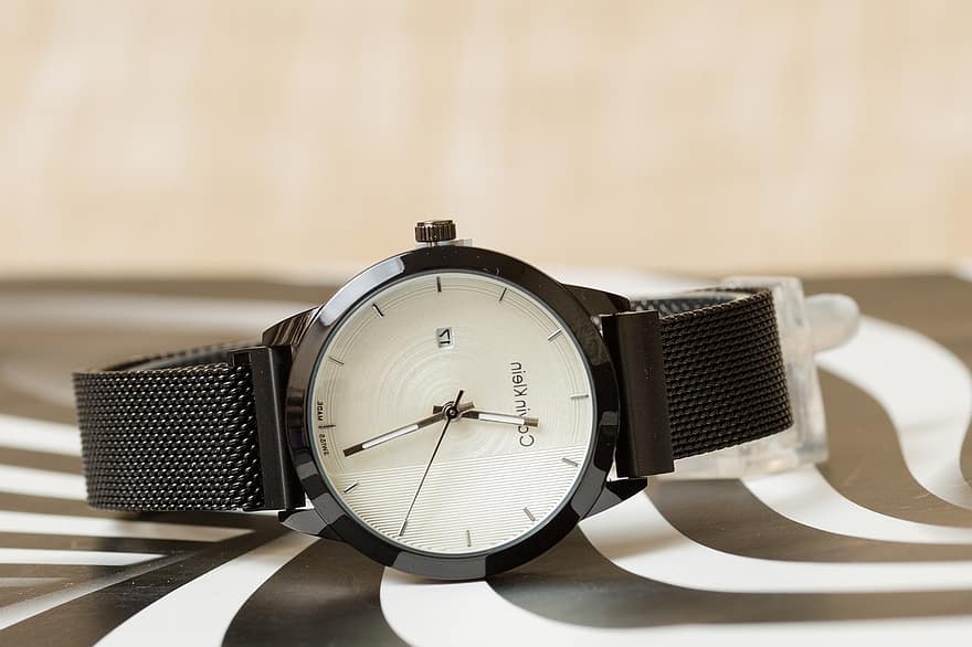 rokas pulkstenis, skatīties, laiks, Kalvins Kleins, stundas, minūtes, pulkstenis, piederumu, modē, dizainers