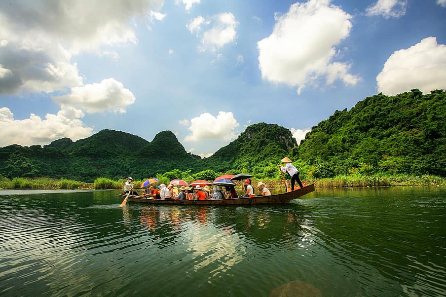 Sea, Ha Long, Quang Ninh, Vietnam, Landscape, Nature, nautical vessel, water, summer, mountain, men