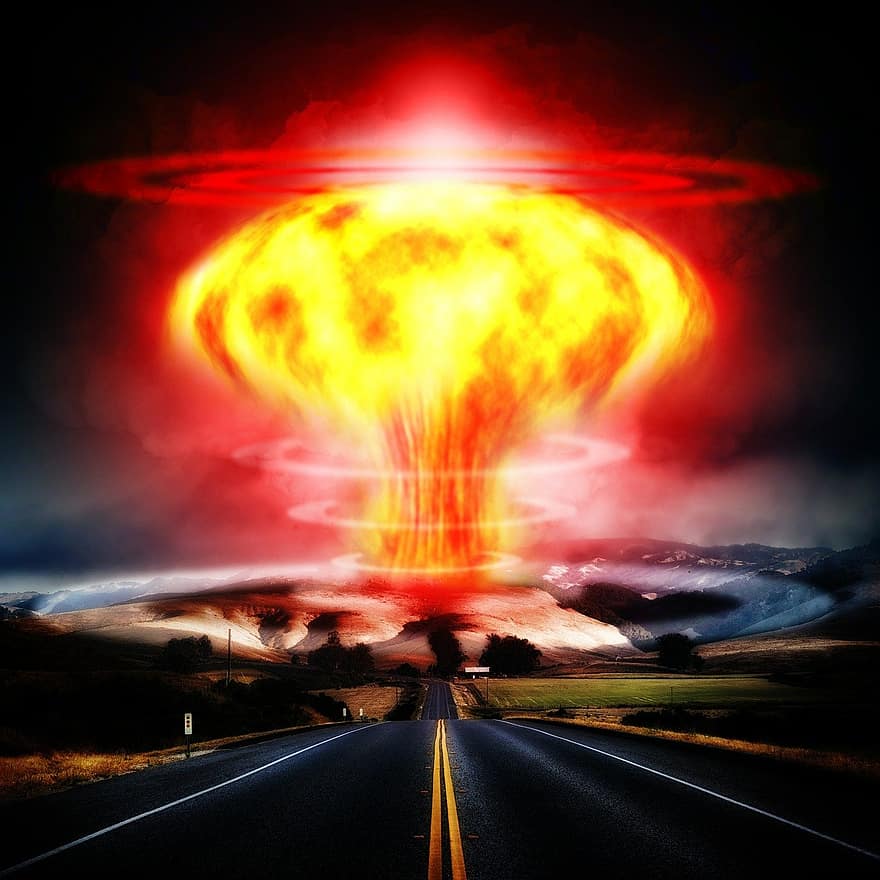 jaderný výbuch, atomový hřib, atomová bomba, zbraně hromadného ničení, exploze, hromadné ničení, zničení, vodíková bomba, válka, zbraň, světová válka