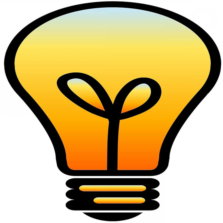 електричний, цибулина, електрична лампочка, градієнт, кольори, білий, фон, символ