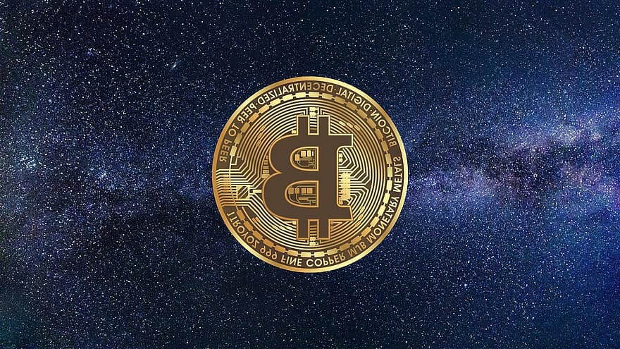 bitcoin, blokas, valiuta, moneta, auksas, pinigų