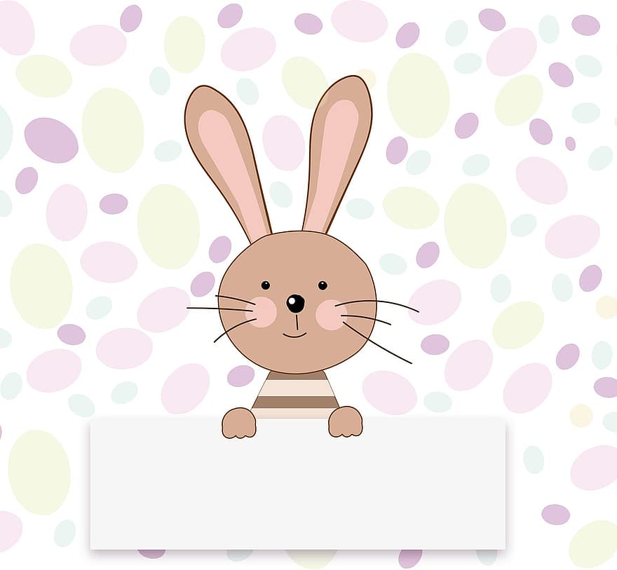 Easter Bunny, Eggs, Background, Easter, Sign, Bunny, Rabbit, Animal, Happy, Cute, Design