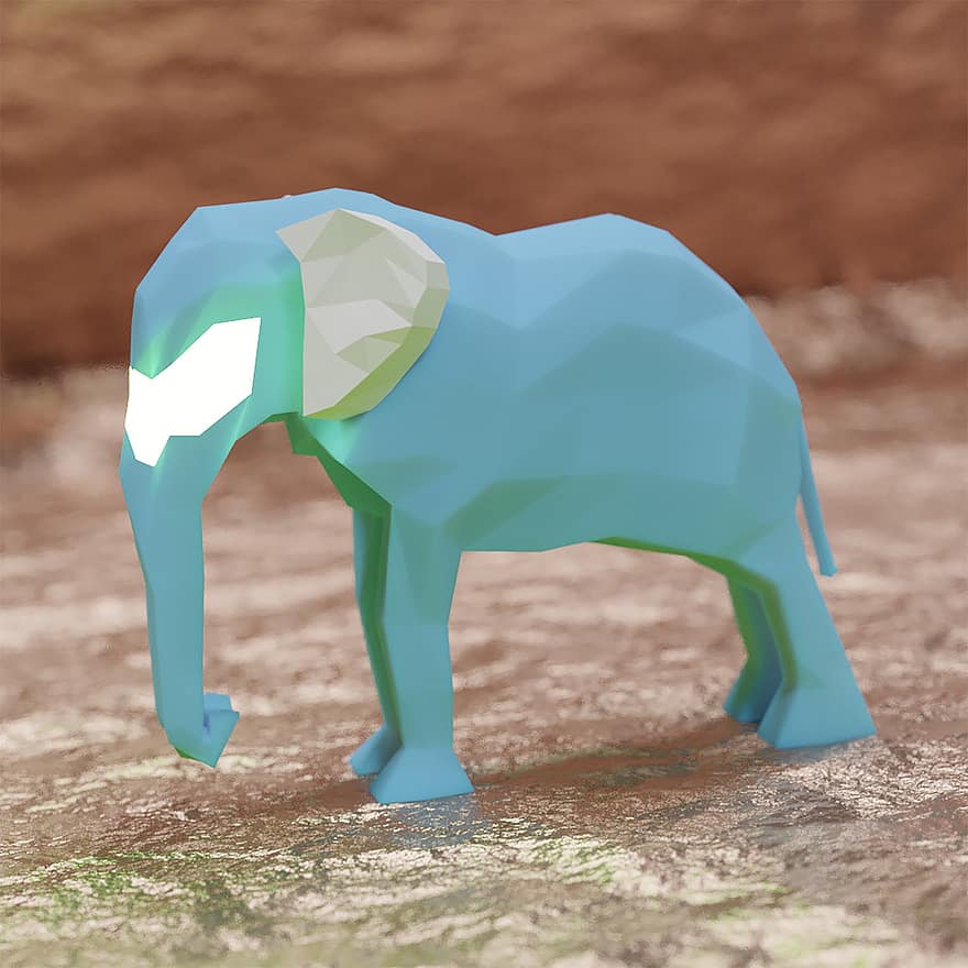 elefant, konsept, 3d, design, gjengi, modell