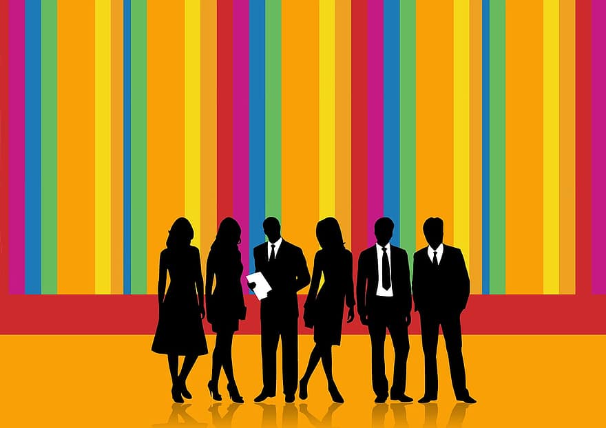 Cooperate, Personal, Group, Silhouettes, Man, Woman, Teamwork, Team, Koorparativ, Human, Group Of People