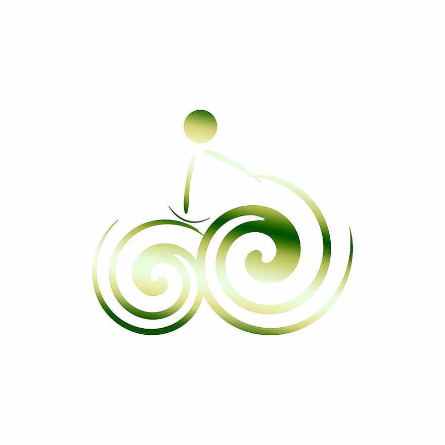 logo, bicicletta, verde, particolarmente, Elemento logo, elemento