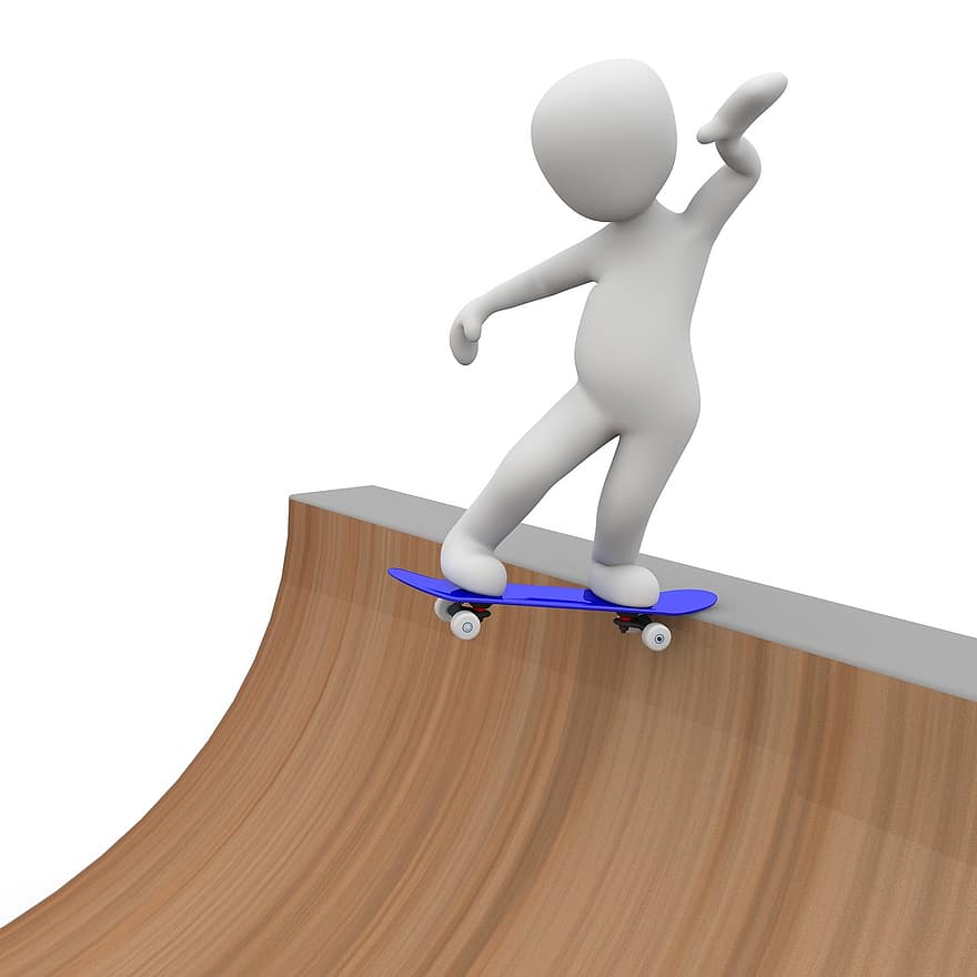 skateboard, køre, halvt rør, stå på skøjter, rulle, skateboarding, dreng, Spille