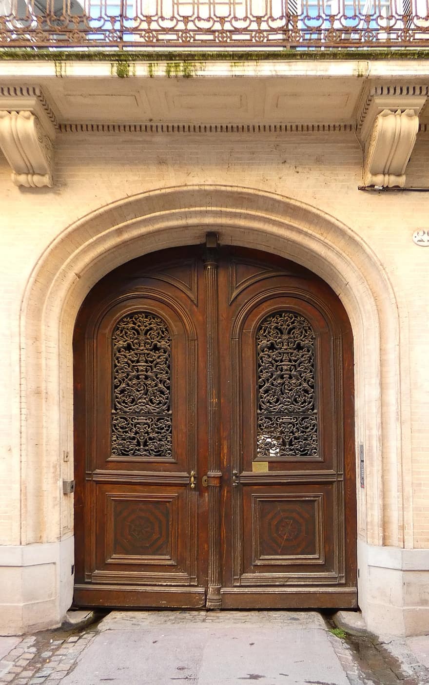 drzwi, drewno, wejście, stary, historyczny, architektura, Occitania, Zamknięte, chrześcijaństwo, na zewnątrz budynku, łuk