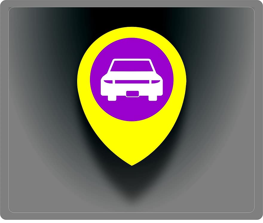 localização, local, placa, identificação, em breve, carro, Táxi, ícone, logotipo, Logovehicle