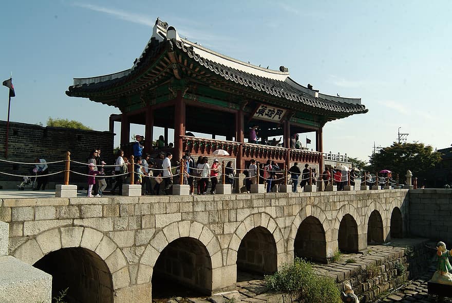 matkustaa, matkailu, Korea, hwaseongin linnoitus, kuuluisa paikka, arkkitehtuuri, viljelmät, historia, itä-aasialainen kulttuuri, uskonto, peking