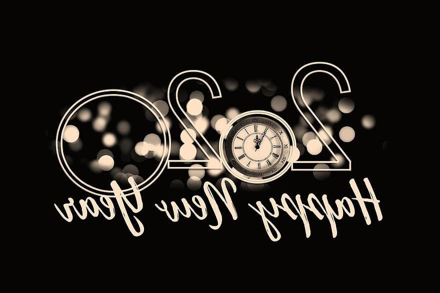 dia de Ano Novo, Véspera de Ano Novo, relógio, ano