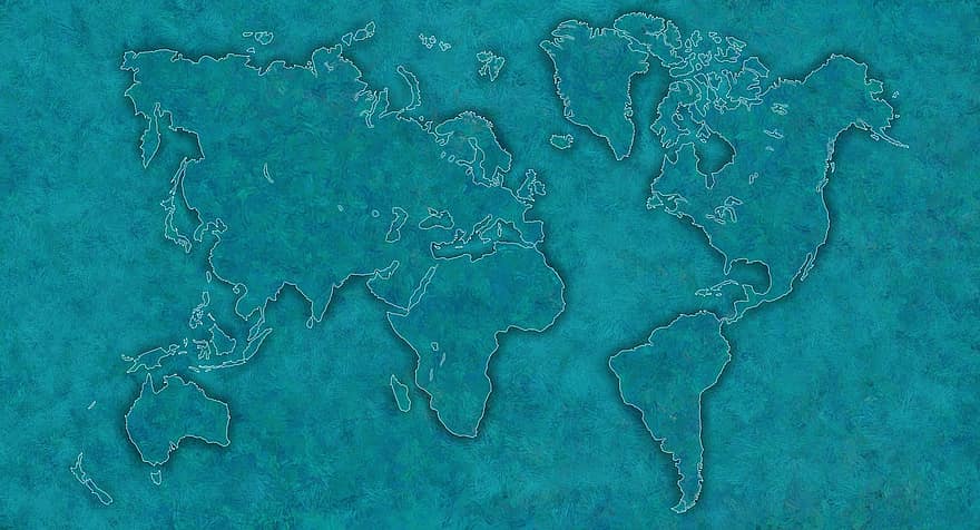 mapa, laço, mapa mundial, abstrato, mundo