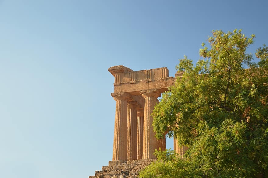 ruines, des colonnes, temple, architecture, archéologie, Agrigento, la sicile, Italie, l'histoire, voyage