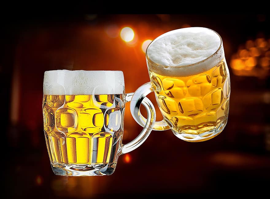 birra, boccale di birra, schiuma, la sete, baldoria, bevande, alcool, bicchiere, gusto, bere, pub