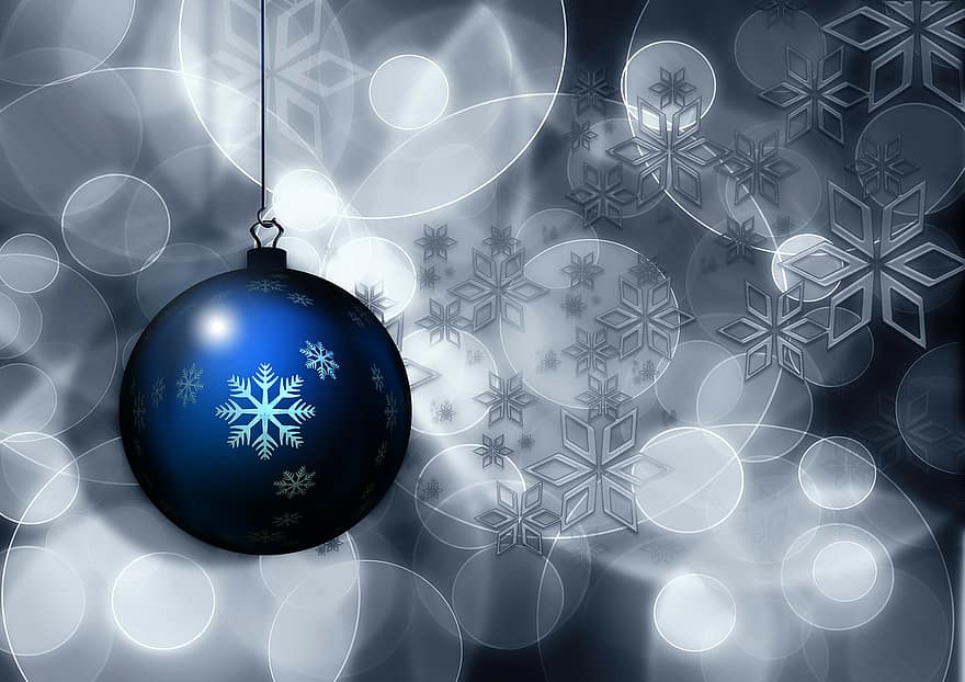 kamuolys, Kalėdų ornamentas, Kalėdų motyvas, mėlyna, bokeh, kringelis, ratą, žvaigždė, šviesa, atėjimas, medis