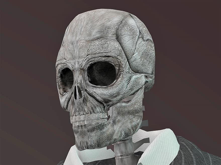 череп, глава, череп и кръстосани кости, черепна кост, ужас, странен, страшен, костен, скелет, смърт, 3D-модел