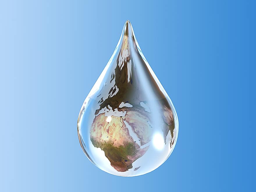 земной шар, капля воды, защита окружающей среды, защита воды