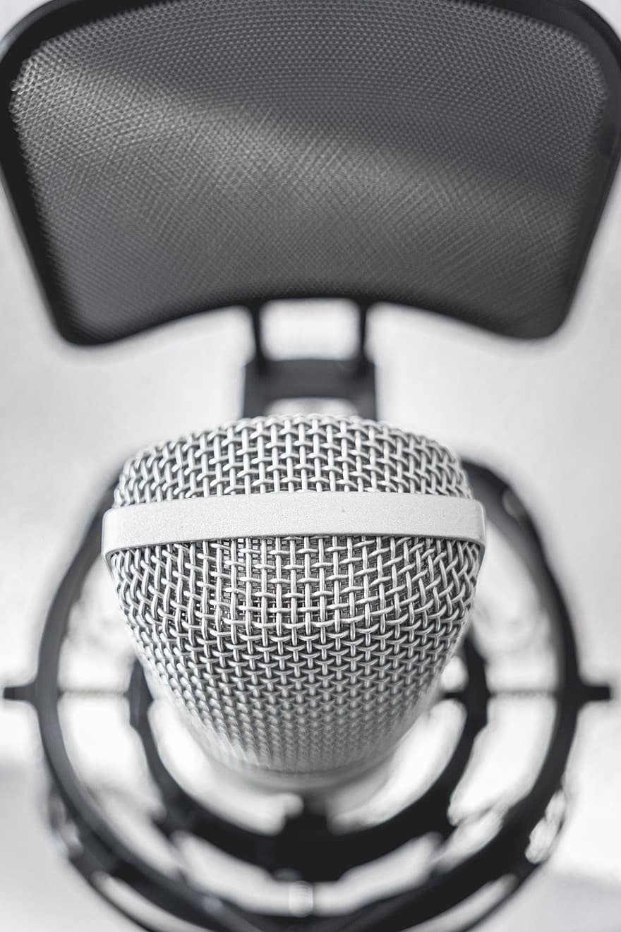 Microphone, Recording, Studio, Audio, Condenser Microphone, Mic, Music, equipment, close-up, broadcasting, audio equipment