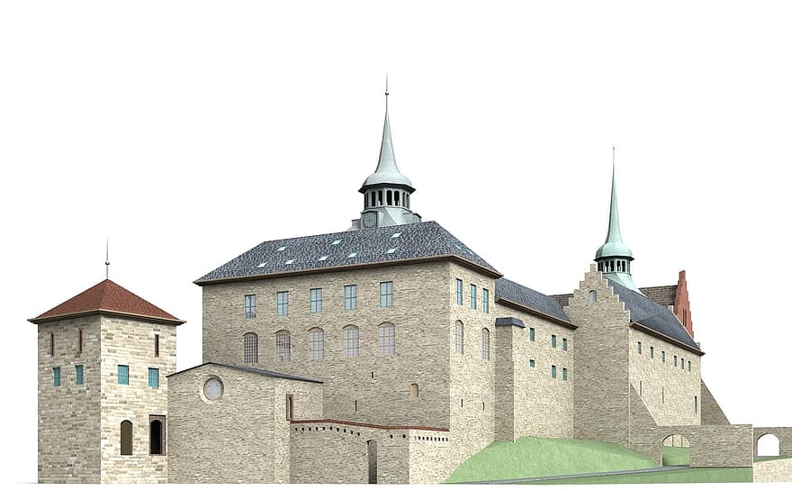 kale, Akershus, mimari, bina, ilgi alanları, tarihsel, turist çekiciliği, işaret, Akershus Kalesi