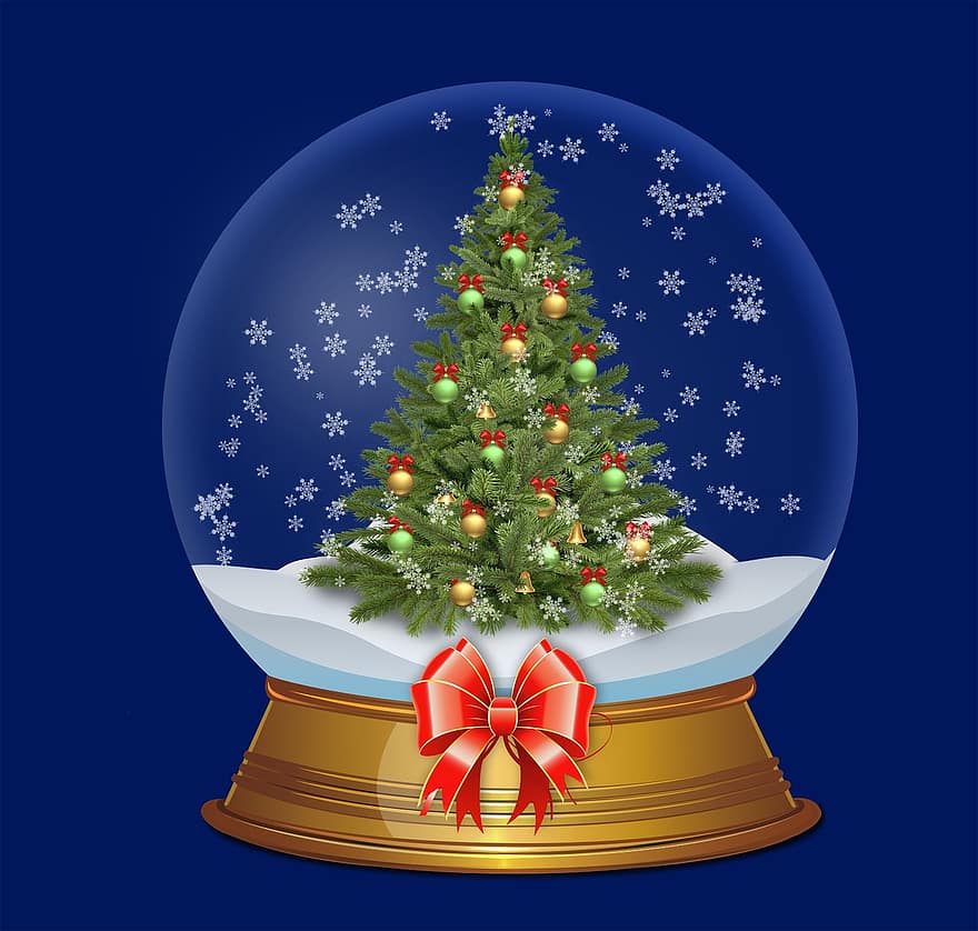 Рождественская елка, мяч, рождество, Канун Нового года