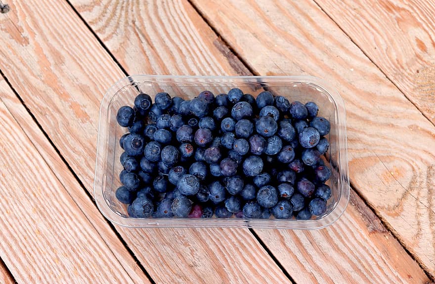 bluberi, buah-buahan, makanan, segar, sehat, matang, organik, plastik, manis, buah, blueberry