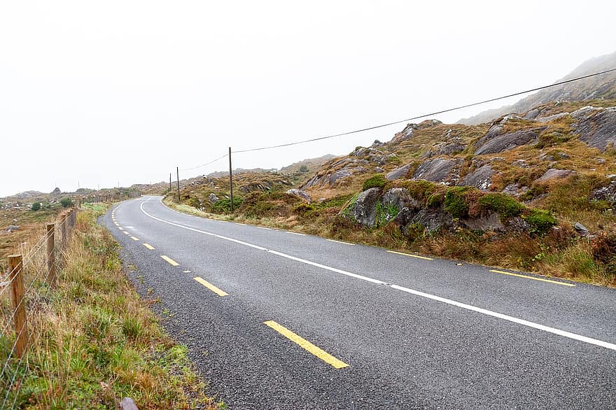 carretera, naturalesa, camp, Irlanda, Kerry, paisatge, a l'aire lliure