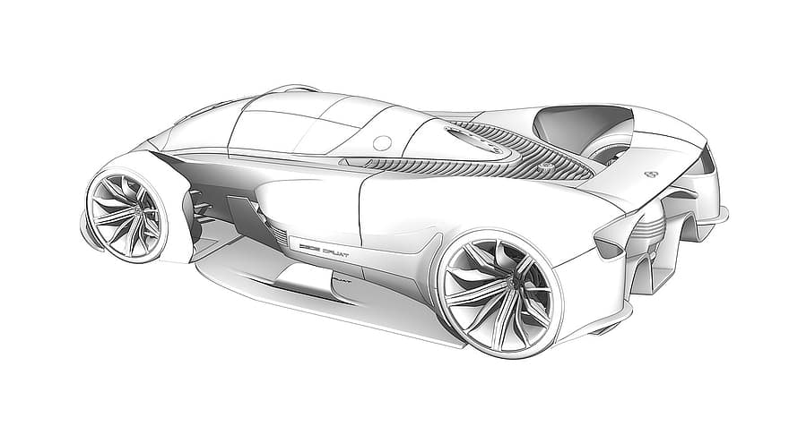 Car, Sketch, Render, Sports Car, Design, Drawing, Concept, Automotive, Style, Three-dimensional, Poster
