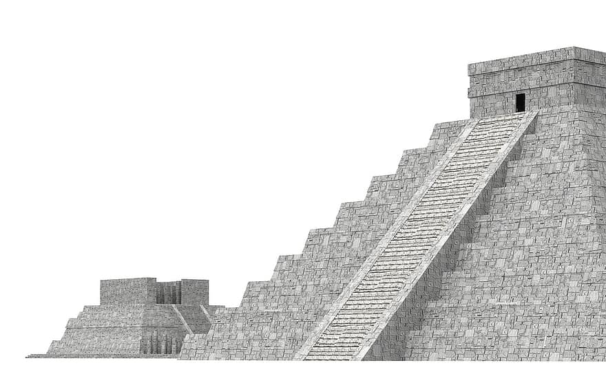 피라미드, 멕시코, 건축물, 건물, 교회에, 관심있는 곳, 역사적으로, 관광객, 끌어 당김, 경계표, 정면