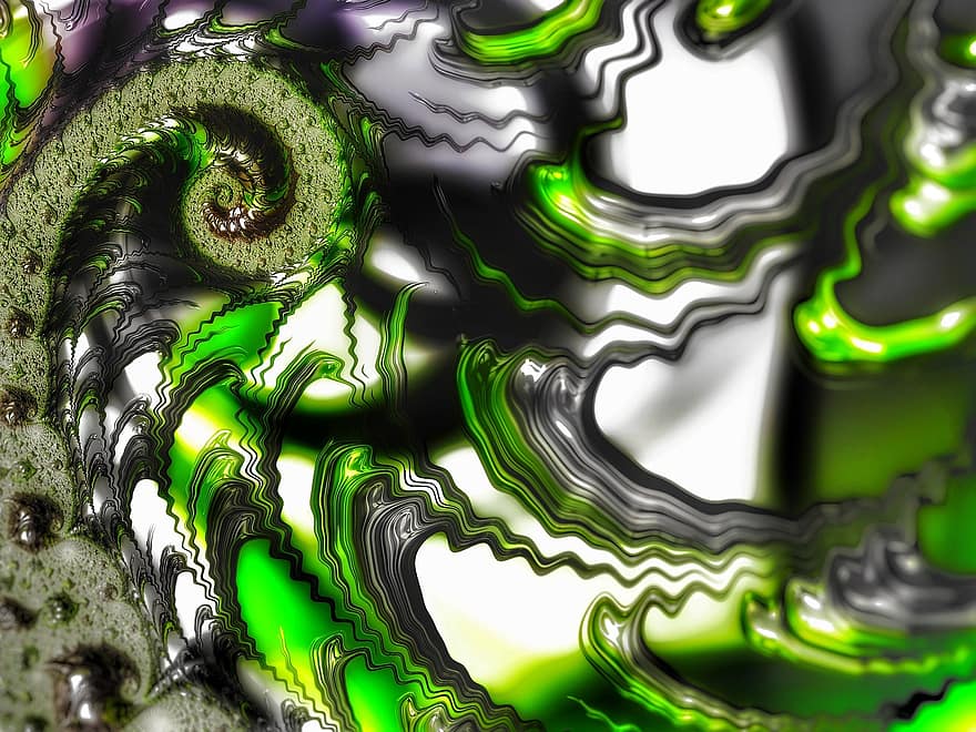 fractal, verde, trompeta