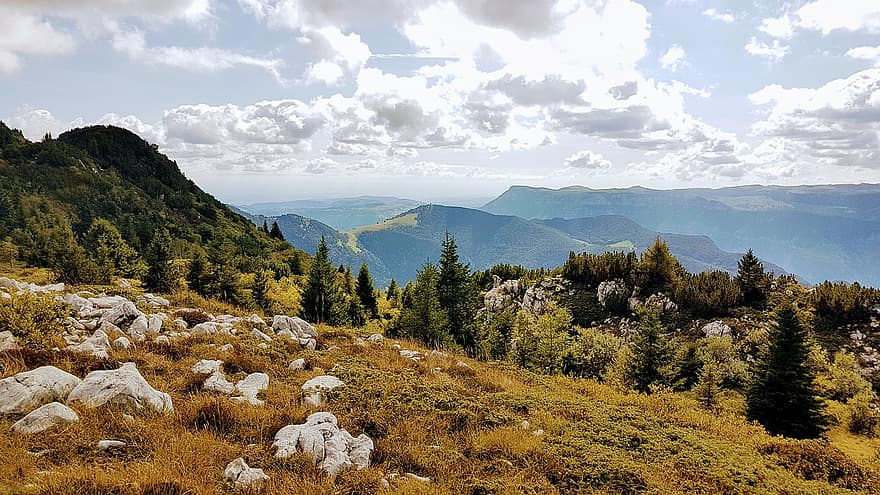 montagne, alpino, Alpi, vista, panoramico, Austria
