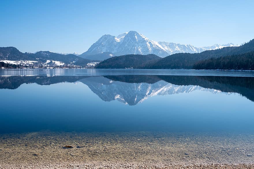 езеро, природа, пътуване, проучване, на открито, дестинация, Altaussee, Щирия, Австрия, планина, вода
