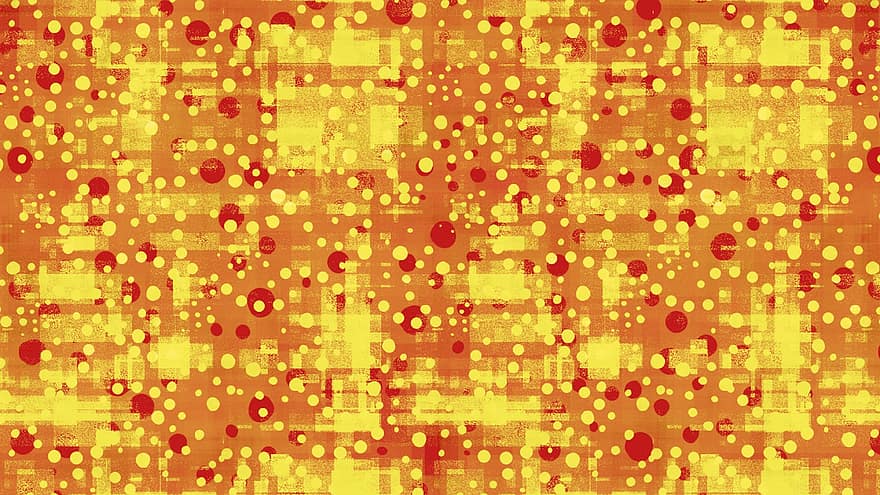Abstract, Dotted, Background, Yellow, Red, Orange, Bright, Artistic, Wall, Grunge, Texture