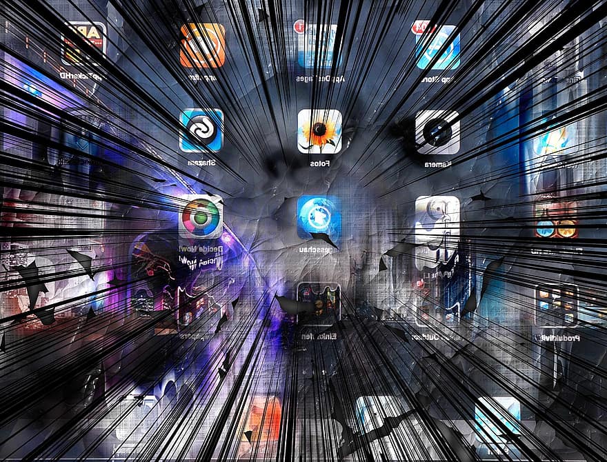 تطبيقات ، الرقمنة ، افتراضية ، وسائل الإعلام