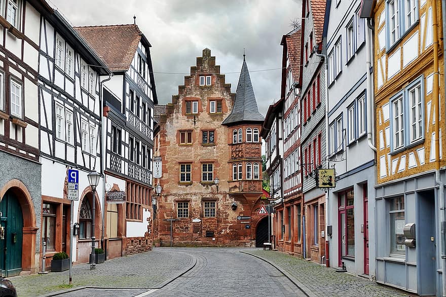 case, clădire, centru istoric, case cu semilunghi, grindă cu zăbrele, arhitectură, vechi, istoric, Evul Mediu, Büdingen