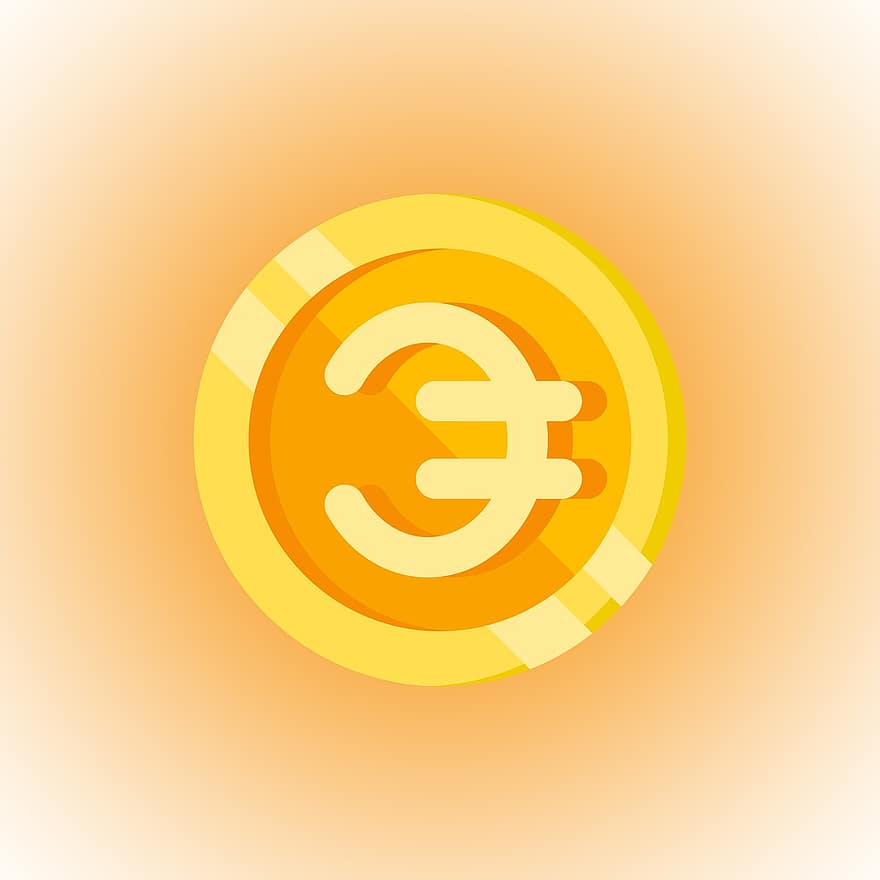 euro, moeda, símbolo, dinheiro, moeda de ouro, Moeda dourada, finança