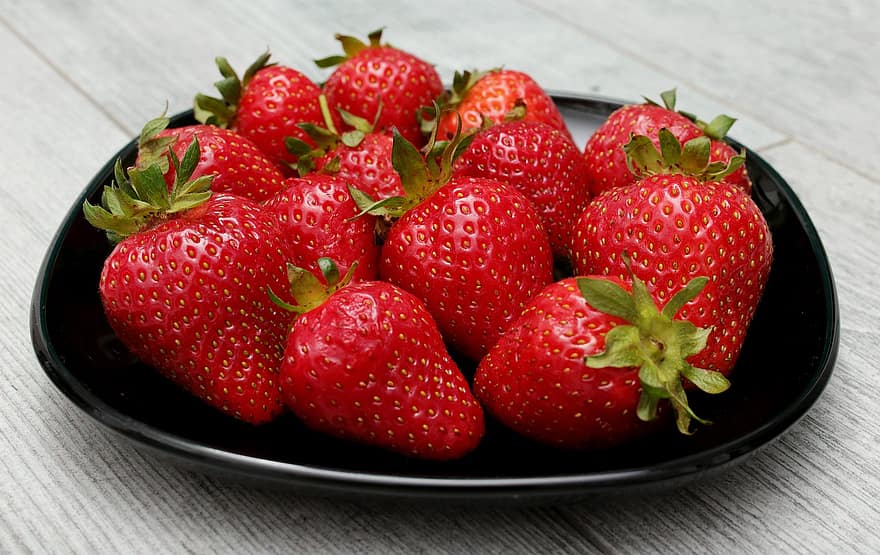 jordgubbar, frukt, mat, hälsosam