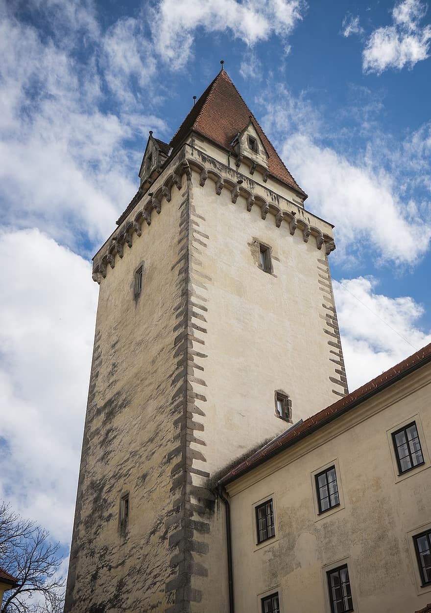 pilis, bokštas, Freistadt pilis, Bergfridas, Viduramžiai, tvirtovė, Austrijoje, viršutinė Austrija, architektūra, žinoma vieta, istorija