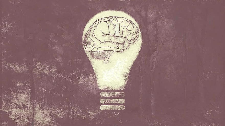 lâmpada, cérebro, psique, emoção, sentimentos, ego, identidade, persona, alma, preocupado, estresse