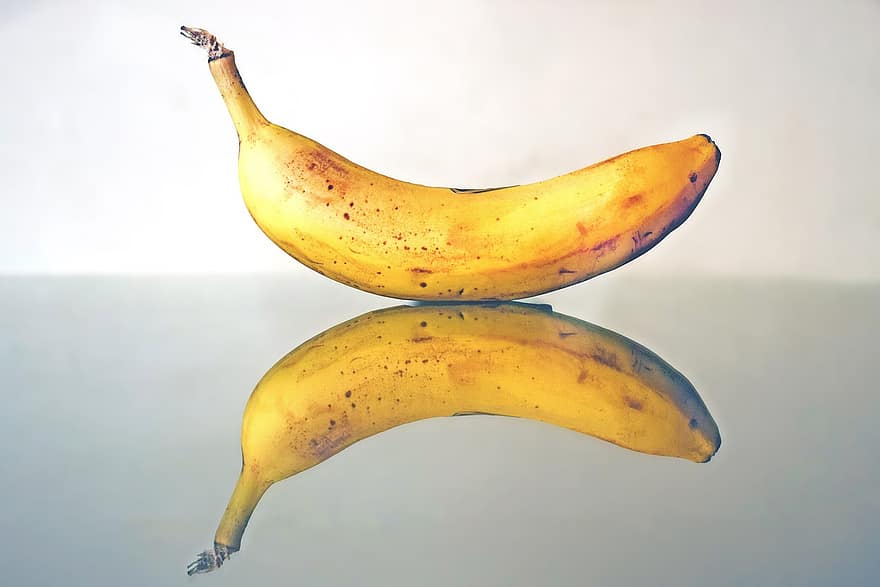 frugt, banan, tropisk, organisk, vitamin, sund og rask, afspejling, mad, gul, friskhed, sund kost