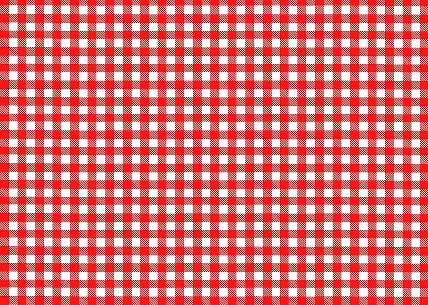 Tablecloth, Gastronomy, Bavaria, Oktoberfest, Red, Checkered, Texture