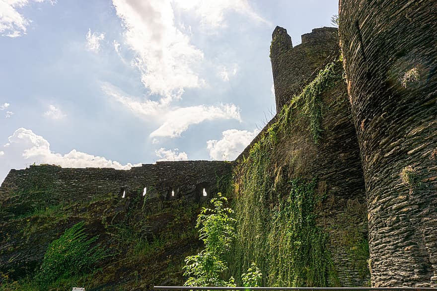 pevnost, ruiny, ardennes, la roche, Belgie, wallonia, opevnění, citadela, architektura, kamenné práce