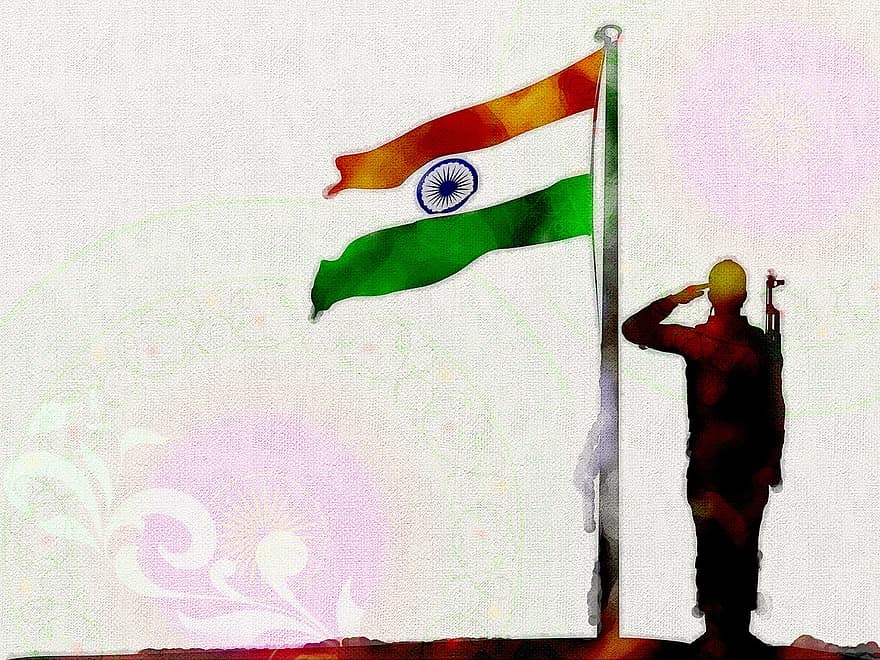 achtergrond, bloemen, vlag, vakantie, kleurrijk, festival, Indië, Indiase vrede, dom, land, Indiase vlag