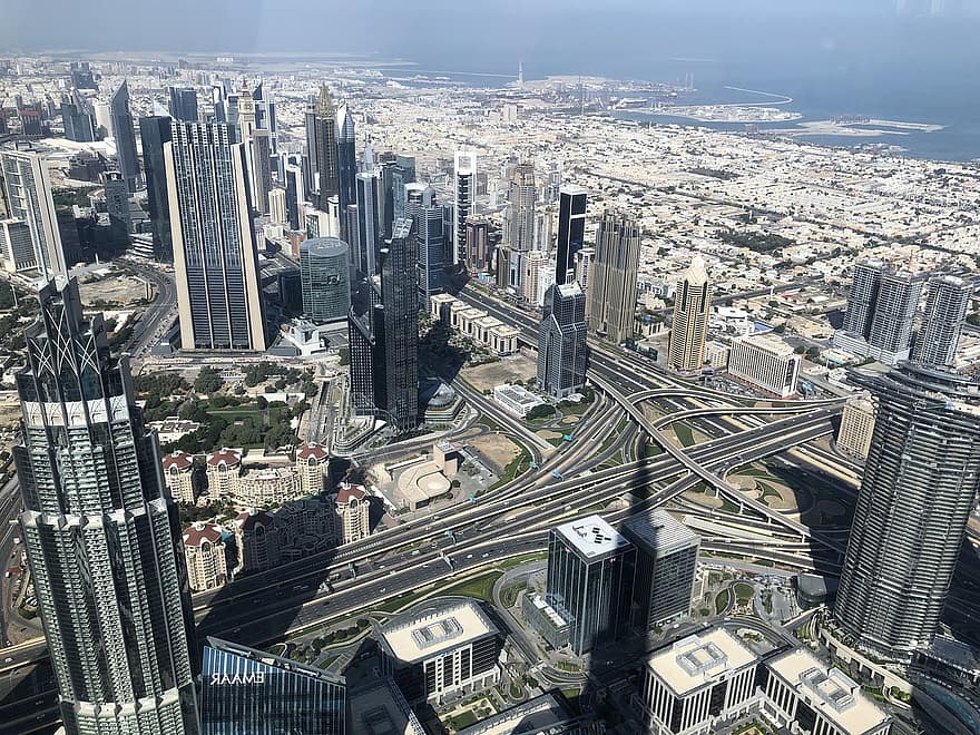 Miasto, podróżować, turystyka, Dubai, Burj Khalifa, wieżowiec, u a e